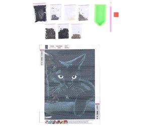 Remingtape Animal Negro Diamante Pintura, Redondo Diamante Bordado Arte Diamante DIY Hecho a Mano Puzzle Mascota