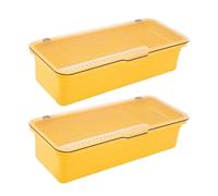 Remingtape Bandeja para cubiertos con tapa, almacenamiento de utensilios con tapa, bandeja para cubiertos de plástico, organizador de cajones de cubiertos, recipiente de almacenamiento de utensiliosA