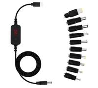 Remingtape Cable Adaptador De Refuerzo De Tipo C A CC, Cable De Carga RáPida PD De Voltaje Ajustable De 5 V, 9 V, 12 V, 15 V Y 20 V para Computadora PortáTil Universal