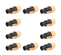Remingtape Conector de bloqueo verdadero de 3 pines, conector Jack PA66, material 10 unidades, amarillo, IP65, impermeable, NAC3FX-W NAC3MX-W 10