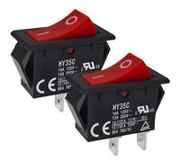 Remingtape HY35C - Interruptor de botón (2 unidades, 2 , CA 125/250 V, 16/12 A, interruptor basculante para electricidad industrial)