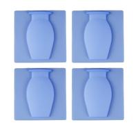 Remingtape Jarrón de silicona, jarrón de silicona extraíble, adecuado para montaje en pared, jarrón autoadhesivo en la entrada de la pared, azul