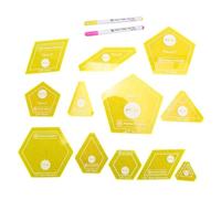 Remingtape Juego de 14 plantillas de patchwork/inglés para colchas, plantillas de costura a mano