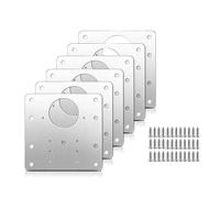 Remingtape Juego de 6 placas de reparación para bisagras de armario con tornillos, soportes de reparación de acero inoxidable para bisagras de puerta de armario ocultas