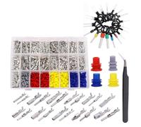 Remingtape Kit de 755 terminales de cable eléctrico para coche, 1/1,5/1,8/2,2/2,8/3,5 mm, terminales de 21 pines para coche