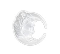 Remingtape Molde de silicona con forma de cara y luna, resina epoxi, molde de fundición hecho a mano, decoración del hogar,