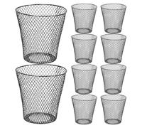 Remingtape Papelera redonda de de alambre, cubo de basura de metal para reciclaje, para dormitorio, oficina (10 unidades)