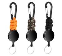 Remingtape Paquete de 3 llaveros retráctiles, duradero, cordón retráctil, soporte para tarjetas de identificación, clip retráctil, retráctil, soporte para llaves, duradero