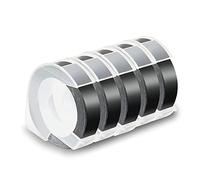 Remingtape Paquete de 5 cintas de etiquetas para cinta de repujado, 12 mm, etiquetas en relieve 3D, en negro, para organizador DM1595 Xpress Pro
