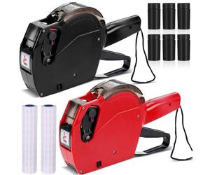 Remingtape Pistola Etiquetadora de Precios de 2 Piezas de 8 Dígitos, Kit de Pistola Etiquetadora de Precios con 20 Rollos de Etiquetas Adhesivas Blancas en y 6 Recargas de Tinta