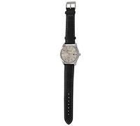 Remingtape Reloj analógico de cuarzo para hombre, con indicador de fecha, correa de piel, color negro, y negro.