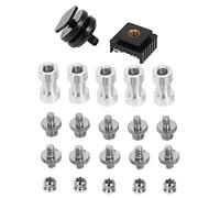 Remingtape Tornillo de cámara, 22 unidades 1/4 y 3/8 convertidor de tornillos roscados, adaptador de soporte para cámara, zapata de flash para 1/4 juego para cámara/trípode/monopié