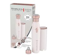 Remington Afeitadora facial para mujer [2 en 1: afeitadora facial y recortadora de cejas] BareMe (impermeable, depilación de labio superior, barbilla y mejillas, batería, USB-C, cepillo y tapa) WFS200