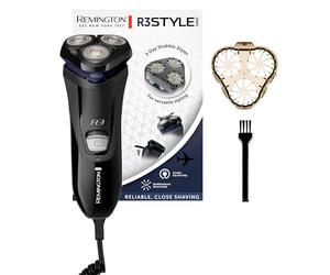 Remington Afeitadora Rotativa Style Series con Accesorio para Barba de Pocos Días - Máquina de Afeitar con Cable, Cabezal Pivotante, Cortapatillas, Indicador LED Encendido - R3002