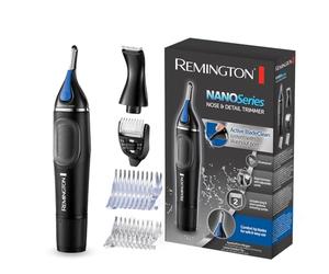 Remington Cortapelos Nariz y Orejas Nano Series, Recortador Pelos Nariz, Orejas, Cejas y Vello Facial, Recortador Vertical, 2 Peines, Cortador Precisión con Peine Ajustable, Resistente Agua - NE3870