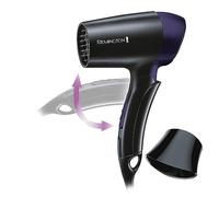 Remington D2400 Secador de Pelo de Viaje, Plegable, Concentrador, 1400 W, Voltaje Universal, Negro y Morado