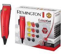 Remington Máquina de Cortar Pelo ColourCut Edición Manchester United, Cortapelos con Cable, Cuchillas Acero Inoxidable, 9 Peines, 5 Accesorios:Tijeras, Peine, Capa, Cepillo Limpieza y Cuello - HC5038