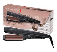 Remington Plancha de Pelo Ceramic Crimp, Placas para Moldear el Pelo, Cerámica Anti-Estática, Turmalina, Placas Anchas, Crea Textura y Volumen, Temperatura hasta 220°C, Calentamiento 30s, S3580