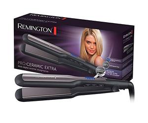 Remington Plancha de Pelo Pro Ceramic Extra, Cerámica Avanzada Ultra, Placas Flotantes Anchas, Temperatura hasta 230°C, Función Turbo y Bloqueo Temperatura, Digital, Calentamiento 15s, S5525