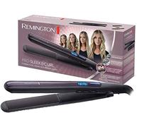 Remington Plancha de Pelo Pro Sleek & Curl, 2 en 1 Alisa y Riza, Óptimo para Ondas, Placas Estrechas Extralargas, Cerámica Avanzada Ultra, Temperatura hasta 230°C, Función Turbo, Digital, S6505