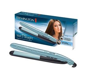Remington Plancha de Pelo Wet 2 Straight, Cabello Seco y Húmedo, Placas Flotantes Extralargas, Cerámica Avanzada Antiencrespamiento, 10 Temperaturas hasta 230°C, Función Turbo, Digital, S7300