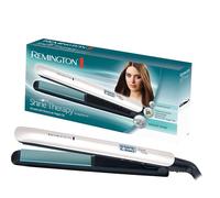 Remington Plancha Pelo 150 °C-230 °C, calentamiento rápido Shine Therapy revestimiento cerámica avanzada con aceite de argán y vitamina E, pantalla LCD, 9 ajustes temp, apagado automático S8500