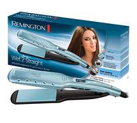Remington Plancha Pelo 2 en 1: alisa y seca Wet2Straight uso en húmedo y seco, cerámica avanzadas con microacondicionadores, pantalla LCD, 140-230 °C, 10 ajustes de temp, antiencrespamiento S7350