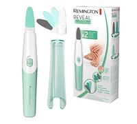 Remington Reveal MAN1000 - Set Manicura y Pedicura Eléctrico, 4 Limas para Manicura y Pedicura, 2 Velocidades, Blanco y Verde
