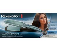 Remington Plancha Pelo 2 en 1: alisa y seca Wet2Straight uso en húmedo y seco, cerámica avanzadas con microacondicionadores, pantalla LCD, 140-230 °C, 10 ajustes de temp, antiencrespamiento S7350