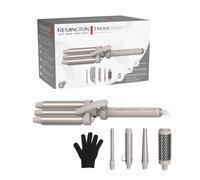 Remington Trendology CI41MS5 - Rizador de pelo 5 en 1 (plancha ondulada, cepillo redondo de 38 mm, 3 rizadores de 13 a 33 mm, pantalla LED de 130 °C - 210 °C, ondas de playa, rizos en espiral y rizos