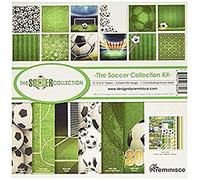Reminisce Collection 12"X12"-Soccer Kit de colección de fútbol de 12 x 12 Pulgadas, Acrílica, 0.25x30.48x34.29 cm