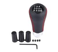 Reminnbor Perilla de cambio | Universal Car Vehicle 6 Speed Gear Shift Knob PU Shifter Stick con 3 mangueras(rojo)