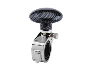 Reminnbor Rueda Giratoria del Volante del lenkradknauf drehknopf Automóvil Potencia de Bola Booster Auxiliar Manija Control Universal (Patrón de Carbono)
