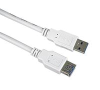 remium Cord Cable alargador USB 3.0, Cable de Datos SuperSpeed hasta 5 Gbit/S, Cable de Carga, USB 3.0 Tipo A Hembra a Macho, 9 Pines, 3 apantallado, Color Blanco, Longitud 1 m