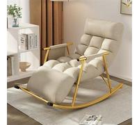 Remium - Mecedora para cuarto de bebé, para sala de estar y dormitorio, cómoda, transpirable, tela tecnológica, sofá con reposabrazos y respaldo ajustable, cómoda mecedora de jardín con lado P