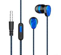 RemixAst Auriculares intrauditivos con conector jack de 3,5 mm, reducción de ruido con graves pesados para viajes de música, diseño ergonómico, varios tamaños, color gris (azul)
