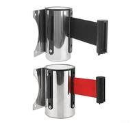RemixAst Barrera de pared retráctil de acero inoxidable para líneas de seguridad, hoteles, exposiciones, cinturón de nailon (rojo-2 m)