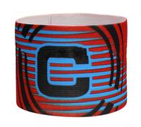 RemixAst Brazalete ajustable de capitán elástico con diseño C impreso para jugadores jóvenes y adultos, accesorio de entrenamiento multideportivo, 31 x 6,5 cm (rojo)