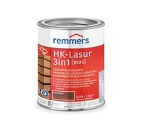 Remmers Barniz HK 3 en 1 [plus] castaña, mate, 0,75 litros, barniz protector de madera premium reducido con disolventes, para exteriores, 3 en 1, secado rápido, duradero