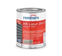 Remmers HK-Lasur 3 en 1 Grey Protect [plus] gris plateado mate, 0,75 litros, barniz gris premium reducido con disolvente para exteriores, 3 en 1, secado rápido, duradero