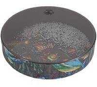 Remo World Percussion - Ocean Drum - 16« x 2,5» - Marco Acousticon, bolas de acero, gráfico de pez - Efecto de sonido del mar, para terapia de sonido y niños - ET-0216-11