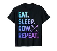 Remo Comer Dormir Repetir Tripulación Divertido Remo Coxswain Sculling Camiseta