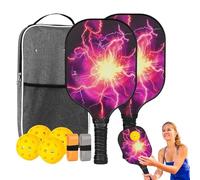 Remo de pickleball - Pelotas de pickleball | Juegos de bolas de pepino | Fibra de vidrio Ergonómica Lightweight Professional Sports Accesorios para Deportes Jóvenes Casa Exterior Chica Ejercicio