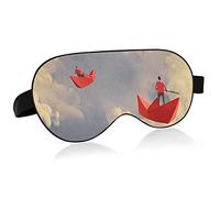 Remo Red Paper Boats Floating Sky Bird Eye Fabric Sleep Mask, Blindfold, Super Smooth Eye Mask