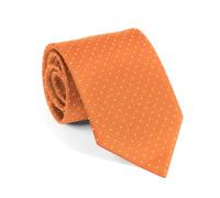 Remo Sartori - Elegante corbata de pura seda a lunares, fabricada en Italia, para hombre, naranja., Taglia unica
