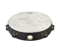 Remo World Percussion Pandereta 10" Doble fila - Marco Acousticon, Parche Fiberskyn 3, Acabado Quadura Negro, Afinación fija, 8 pares de sonajas - TA-5210-70