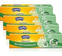 Swirl 6 bolsas de basura orgánicas con asa de transporte 35 l