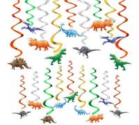 Remolino Colgante de Dinosaurios - 24PCS Decoraciones para la Fiesta de Dinosaurios para Niños Decoraciones Colgantes de Techo Suministros para la Fiesta de Jurásico Cumpleaños Guirnaldas Espirales