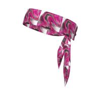 Remolino de Arte Fluido en Tonos Joya, Negro y Magenta, Cinta para la Cabeza, Diadema Deportiva con Lazo, Cinta para el Sudor Multiusos para Hombres y Mujeres.