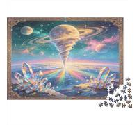 Remolino de Planeta Fantasía Puzzle de 1000 Piezas Papel para Adultos Paisaje Cristal Cósmico Juego de Puzzle para Familia Relajación Decoración Regalo 38x26cm/1000pcs